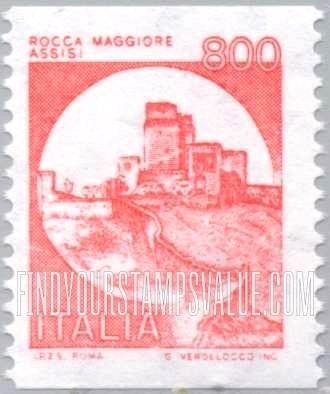 FindYourStampsValue: Coil Stamps: Rocca Maggiore, Assisi