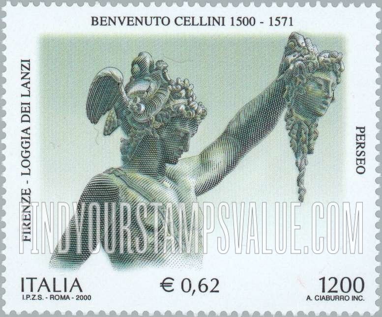 FindYourStampsValue: Perseus, by Benvenuto Cellini (1500-71), Sculptor
