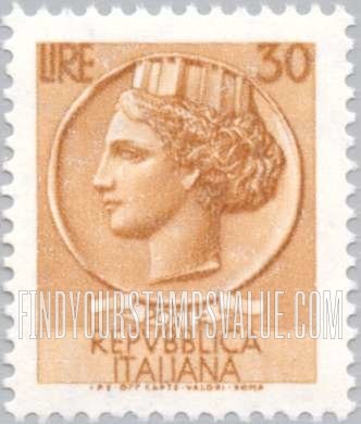 FindYourStampsValue: “Italia” after Syracusean Coin: Italia Type of 1953-54