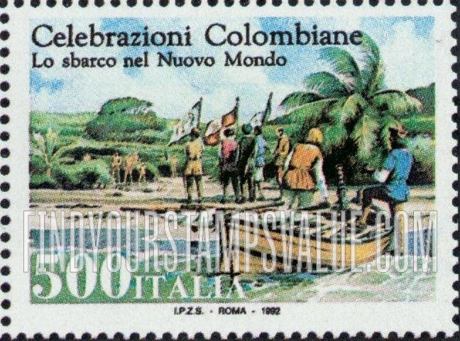 FindYourStampsValue: Discovery of America, 500th Anniversary: Landing in New World