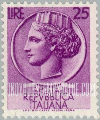 FindYourStampsValue: “Italia” after Syracusean Coin