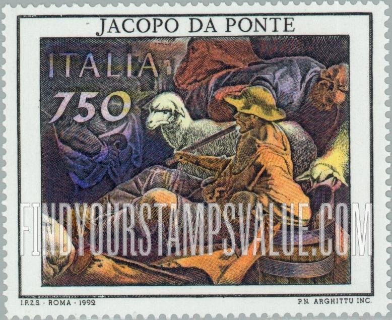 FindYourStampsValue: The Shepherds, by Jacopo da Ponte