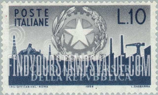 FindYourStampsValue: Arms of Republic and Symbols of Industry