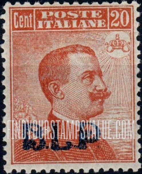 FindYourStampsValue: SEMI-POSTAL - King Victor Emmanuel III: Regular Issues of 1906-16 Overprinted in Blue or Red