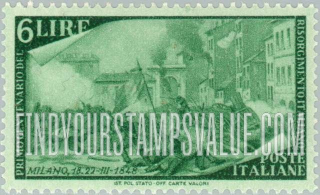 FindYourStampsValue: Uprising at Palermo, Jan. 12, 1948