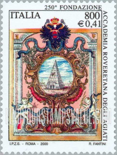 FindYourStampsValue: Accademia Roveretana Degli Agiati, 250th Anniversary