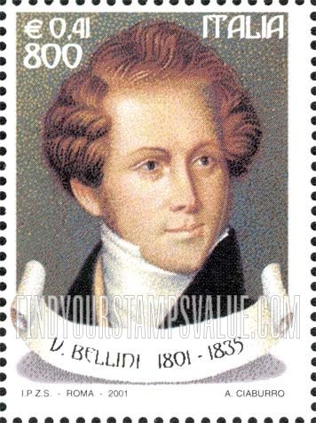 FindYourStampsValue: Opera Composers: Vincenzo Bellini (1801-35)