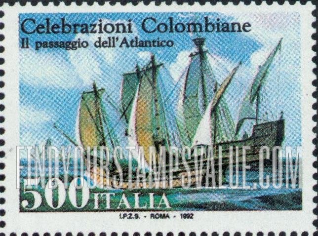FindYourStampsValue: Discovery of America, 500th Anniversary: Columbus’ fleet