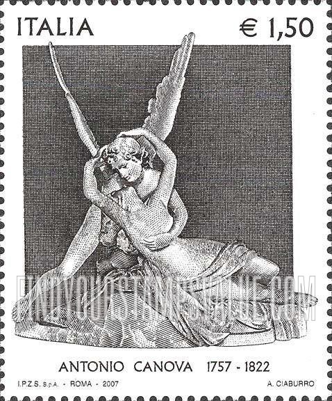 FindYourStampsValue: Cupid and Psyche, Sculpture by Antonio Canova (1757-1822)