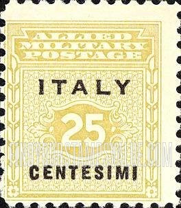 FindYourStampsValue: A.M.G. - “Italy Centesimi” (or “Lira”) in Black