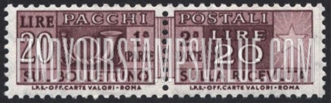 FindYourStampsValue: PARCEL POST - Pacchi Postali: Imprint: “I.P.S.-Off. Carte Valori-Roma"