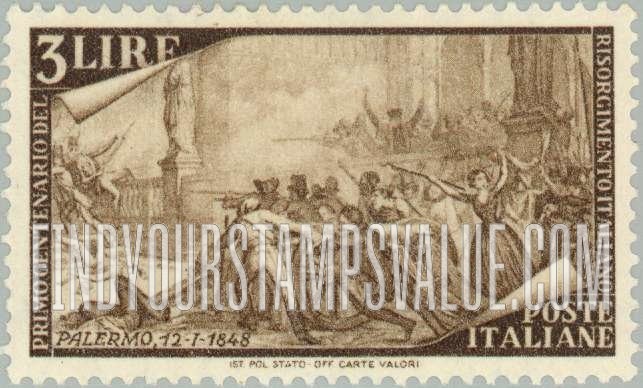 FindYourStampsValue: Uprising at Palermo, Jan. 12, 1948