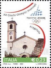 FindYourStampsValue: 2006 Winter Olympics, Turin: Santa Maria Assunta Church, Pragelato