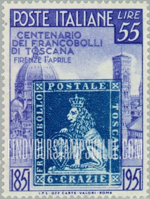 FindYourStampsValue: 1851 Stamp of Tuscany