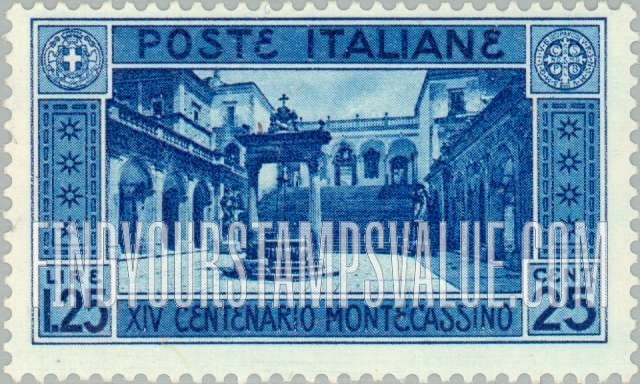 FindYourStampsValue: Courtyard of Monte Cassino