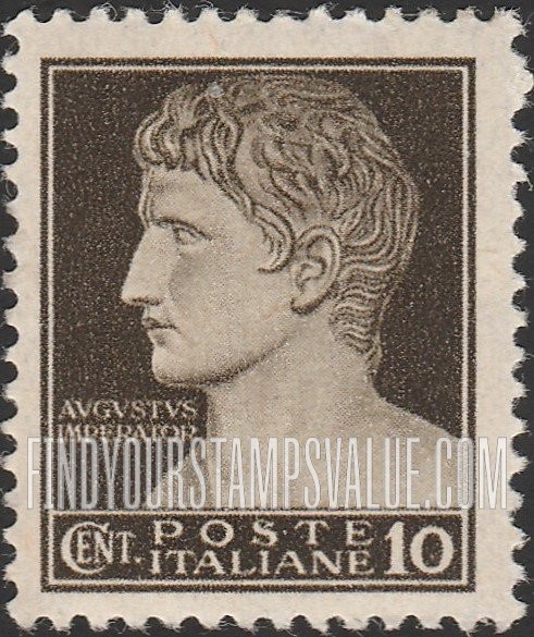 FindYourStampsValue: Augustus Caesar: Types of 1929 Redrawn Fasces Removed