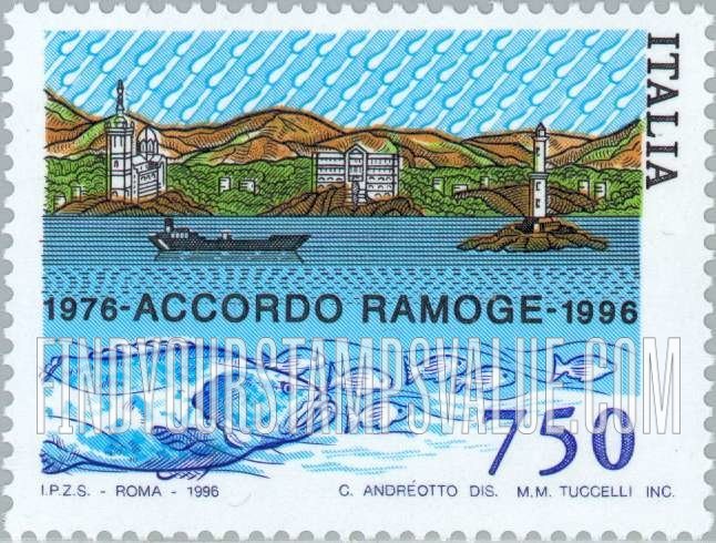 FindYourStampsValue: RAMOGE Agreement Between France, Italy, Monaco, 20th Anniversary