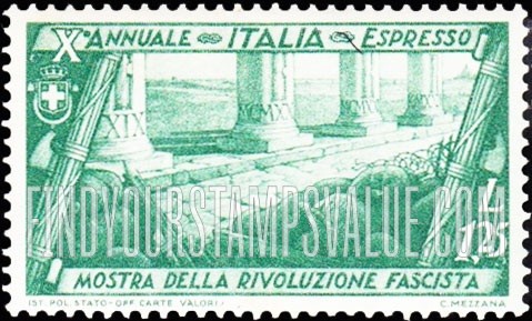 FindYourStampsValue: SPECIAL DELIVERY - March on Rome Tyoe of Postage: Ancient Pillars and Entrenchments