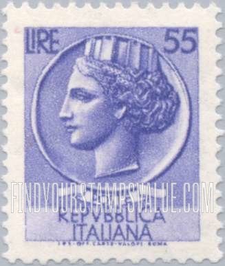 FindYourStampsValue: “Italia” after Syracusean Coin: Italia Type of 1953-54