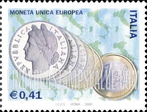 FindYourStampsValue: Introduction of the Euro: 1946 Italian 1-lira coin and new 1-euro coin