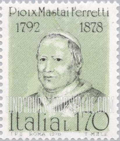 FindYourStampsValue: Portraits of famous Italians: Pope Pius IX