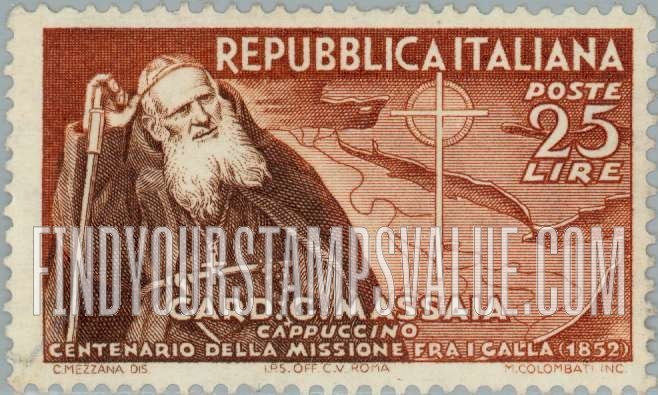FindYourStampsValue: Guglielmo Cardinal  Massaia and Map