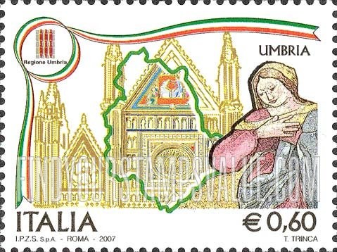 FindYourStampsValue: Italian Regions Type of 2004: Umbria