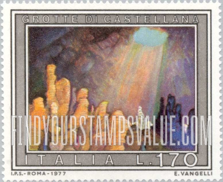 FindYourStampsValue: Tourist Type of 1974: Castellana Caves