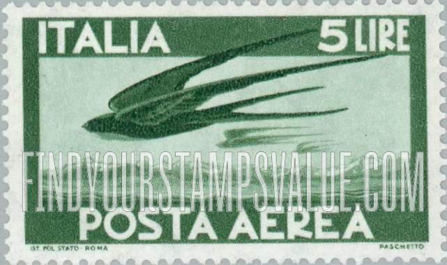 FindYourStampsValue: AIR POST - Swallows in Flight
