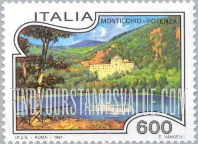 FindYourStampsValue: Tourism Type of 1993: Monticchio, Potenza