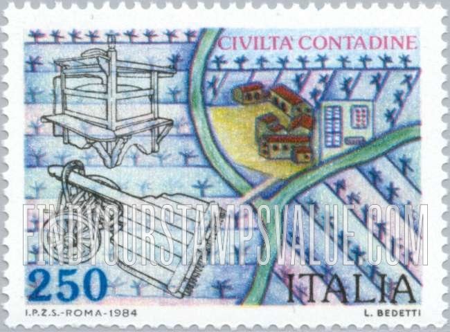 FindYourStampsValue: Peasant Farming: Grain harvester, thresher