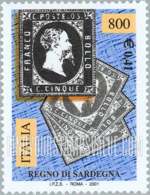 FindYourStampsValue: Postage Stamp Sesquicentennials: Sardinia #1
