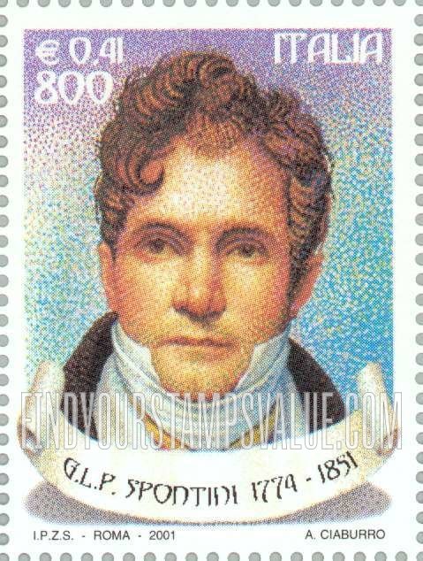 FindYourStampsValue: Opera Composers: Gaspare Luigi Pacifico Spontini (1774-1851)