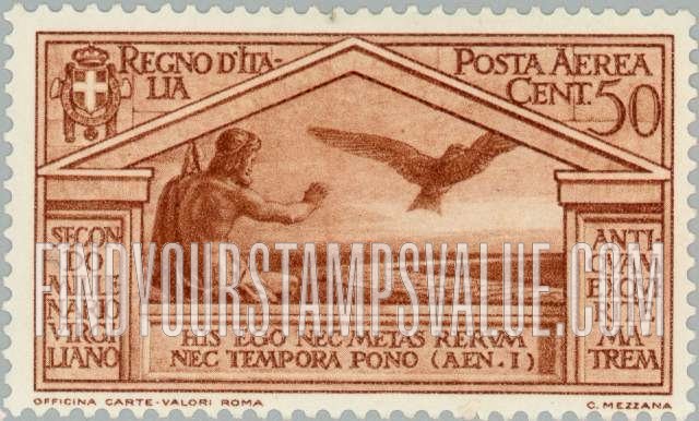 FindYourStampsValue: AIR POST - Virgil Type of Postage: Jupiter sending forth his eagle