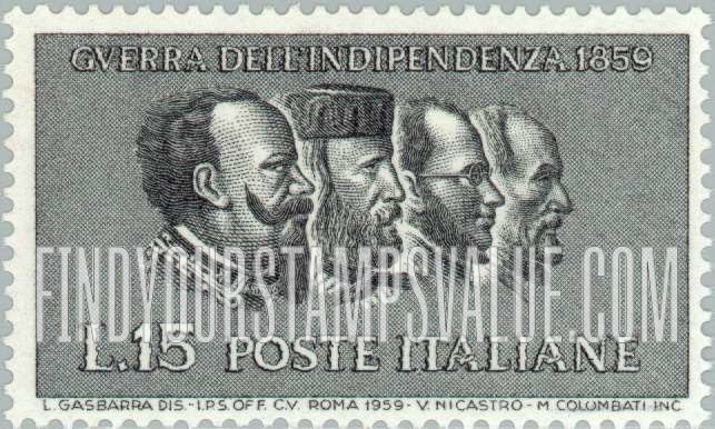 FindYourStampsValue: Victor Emanuel II, Garibaldi, Cavour, Mazzini
