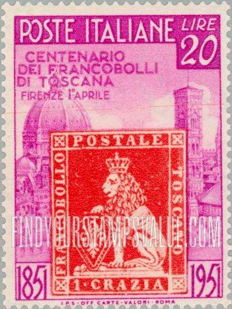 FindYourStampsValue: 1851 Stamp of Tuscany