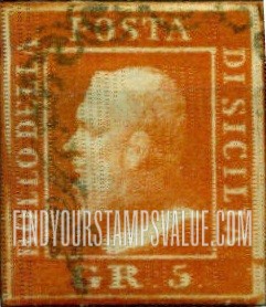 FindYourStampsValue: Sicily: Ferdinand II