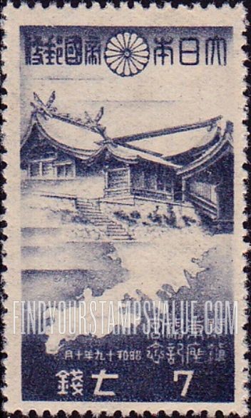 FindYourStampsValue: Kwantung Shrine and Map of Kwantung Peninsula - 関東神宮と遼東半島の地図
