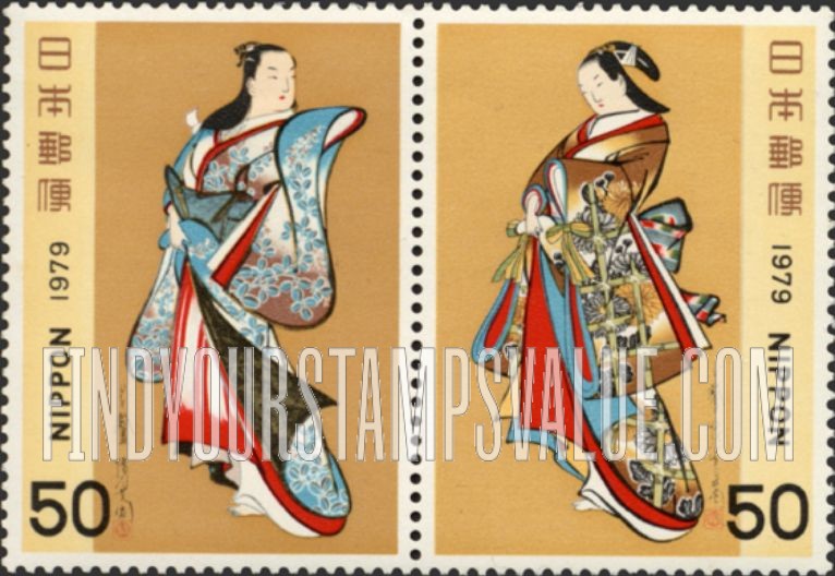 FindYourStampsValue: Standing Beauties, Middle Edo Period - 懐月堂「立美人図」