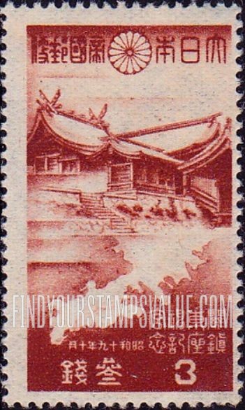 FindYourStampsValue: Kwantung Shrine and Map of Kwantung Peninsula - 関東神宮と遼東半島の地図