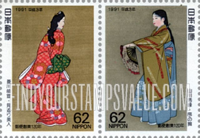 FindYourStampsValue: Postal Service, 120th anniversary - 郵便創業120年記念