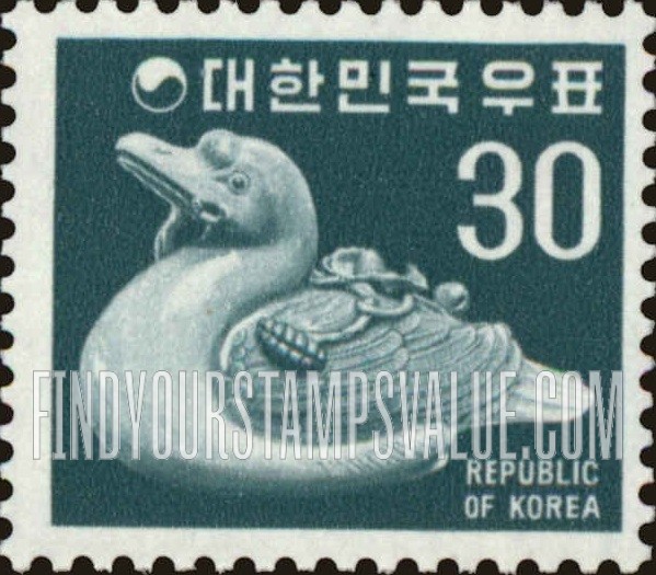 FindYourStampsValue: Ceramic Duck (Water Jar) - 고려청자 압형수적