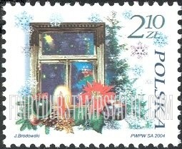 FindYourStampsValue: Christmas: Window, ornaments, candle, poinsettia