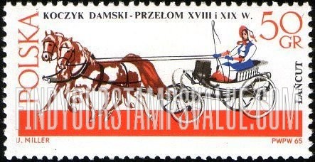 FindYourStampsValue: Horse-drawn carriages, Lancut Museum: Lady’s basket