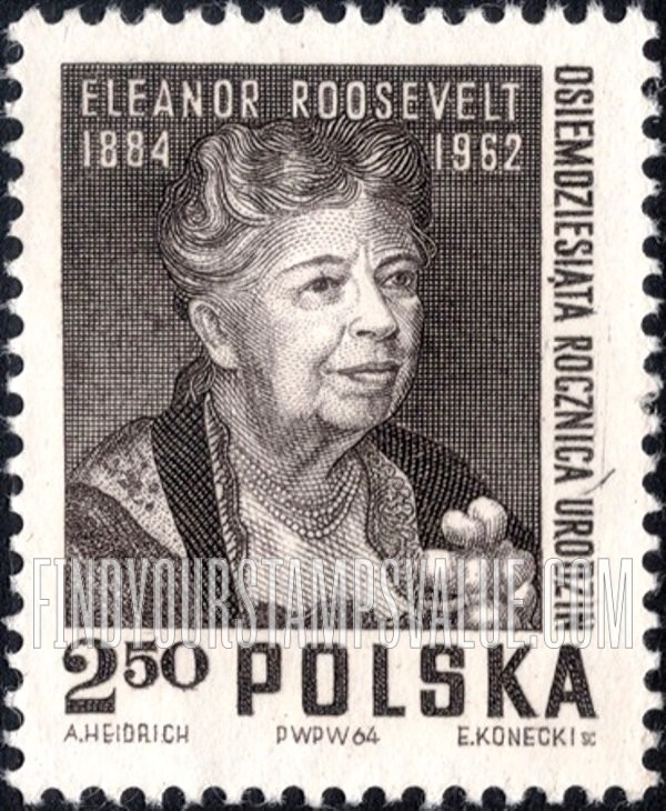 FindYourStampsValue: Eleanor Roosevelt (1884-1962)