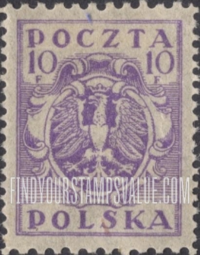 FindYourStampsValue: Eagle and Fasces, Symbolical of United Poland: Type of 1919