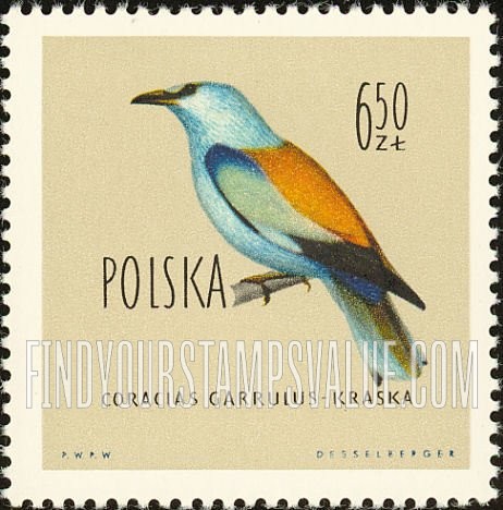 FindYourStampsValue: Birds: European roller