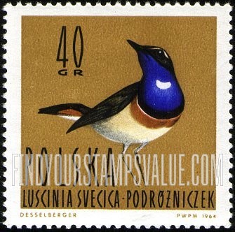 FindYourStampsValue: Waterfowl: White-spotted bluethroat