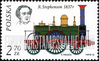 FindYourStampsValue: Locomotives by Stephenson, 1837