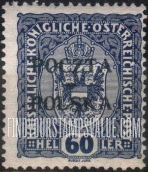FindYourStampsValue: Coat of arms of Austria: Austrian Stamps of 1916-18 Overprinted